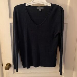 Women's V-Neck Sweater - Navy Blue